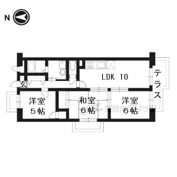 サニークレスト祥山 101｜京都府京都市南区吉祥院高畑町(賃貸マンション3LDK・1階・60.96㎡)の写真 その2