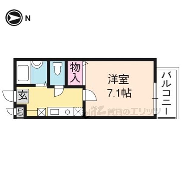 フラッツ7 103｜京都府京都市右京区太秦朱雀町(賃貸マンション1K・1階・22.12㎡)の写真 その2