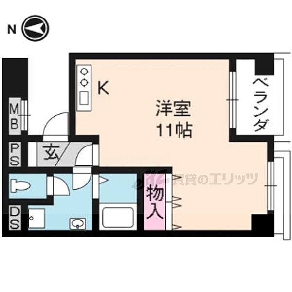 京都友禅文化会館 206｜京都府京都市右京区西京極豆田町(賃貸マンション1R・2階・29.29㎡)の写真 その2