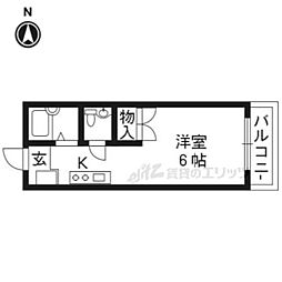 メゾンハウスI 4階1Kの間取り