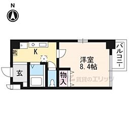 CITY SPIRE烏丸御池 5階1Kの間取り