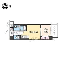 CREST TAPP 京都西京極 DEX 5階1LDKの間取り