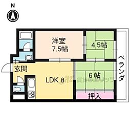 ＳＡＫＩＺＯ　ＶＩＬＬＡ烏丸四条 3階3LDKの間取り