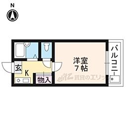 阪急京都本線 西京極駅 徒歩6分の賃貸マンション 4階1Kの間取り