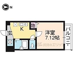 京都地下鉄東西線 二条城前駅 徒歩8分の賃貸マンション 3階1Kの間取り
