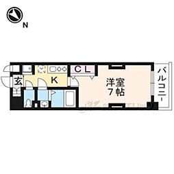 LUXE京都西大路 3階1Kの間取り