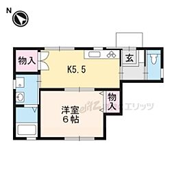 JR東海道・山陽本線 西大路駅 徒歩8分の賃貸アパート 1階1DKの間取り