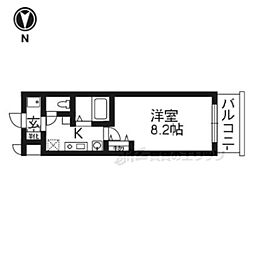 ＫＤＸレジデンス西大路 2階1Kの間取り