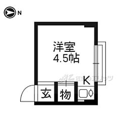 長谷川ハイツ ワンルームの間取図画像