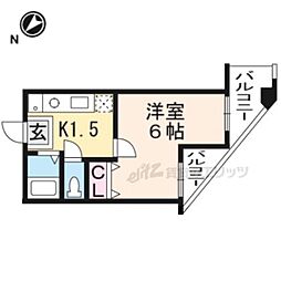 ｔｈｅｌｉｍｅｌｉｇｈｔ　ｋｙｏｔｏ 3階1Kの間取り
