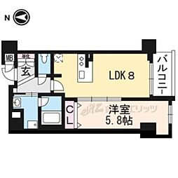 ベラジオ京都西陣 5階1LDKの間取り