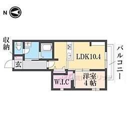 阪急京都本線 大宮駅 徒歩5分の賃貸アパート 2階1LDKの間取り