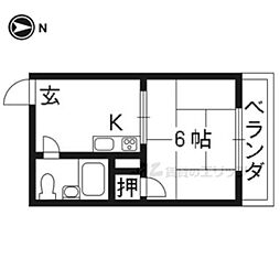 ふじビル 4階1DKの間取り