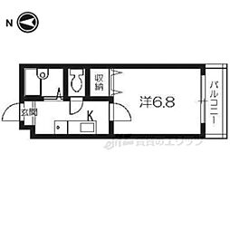 フラッツ7 2階1Kの間取り
