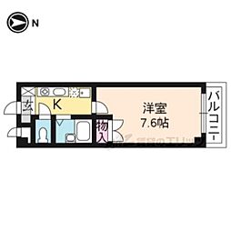 ティモネ御池 2階1Kの間取り