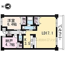 JR山陰本線 丹波口駅 徒歩15分の賃貸マンション 6階3LDKの間取り