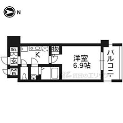 JR山陰本線 梅小路京都西駅 徒歩7分の賃貸マンション 9階1Kの間取り