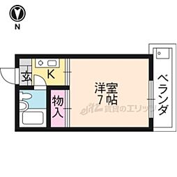 JR山陰本線 円町駅 バス6分 衣笠校前下車 徒歩4分の賃貸マンション 3階1Kの間取り