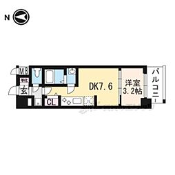 JR東海道・山陽本線 西大路駅 徒歩10分の賃貸マンション 5階1DKの間取り