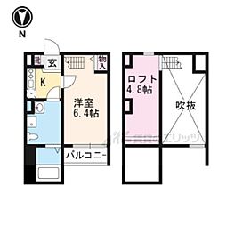 F.Gプレミア 2階1Kの間取り