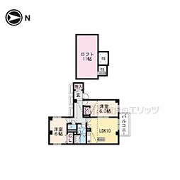 パディントンＮ・Ｃ 3階2LDKの間取り