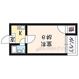 ノベルティー竜安寺 1階1Kの間取り