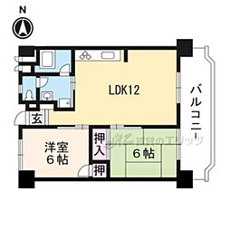 京都四条グランドハイツ 2LDKの間取図画像