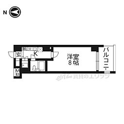 ホーユウコンフォルト二条城前 1Kの間取図画像