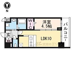 プレデコート西京極 1LDKの間取図画像