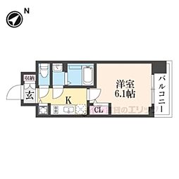 ベラジオレガシー葛野大路八条 1Kの間取図画像