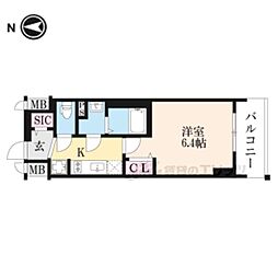 ファステート京都堀川スクエア 1Kの間取図画像