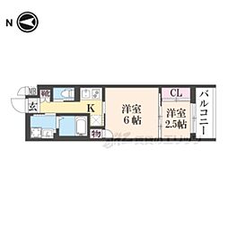 アクアプレイス京都聚楽第 2Kの間取図画像