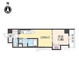 CloverResidence京都西大路 1DKの間取図画像