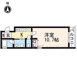 ソフィアブリュー御所南 1Kの間取図画像