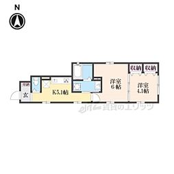 カイム 2DKの間取図画像