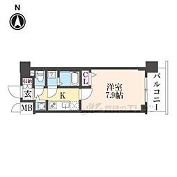 ドムールY 1Kの間取図画像