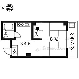 マンション巻野 1Kの間取図画像
