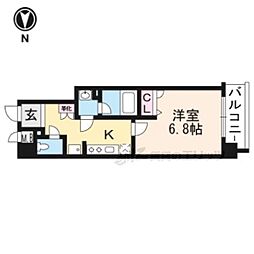 ヴィラ岡崎神宮 1Kの間取図画像