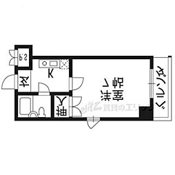 エスポワール峯 1Kの間取図画像