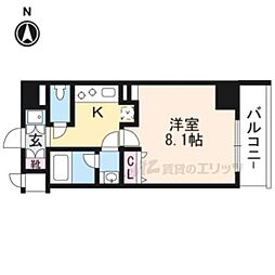 ベラジオ京都西院ウエストシティ3 1Kの間取図画像
