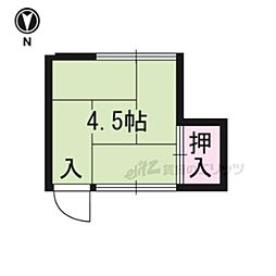 大住アパート 2階ワンルームの間取り