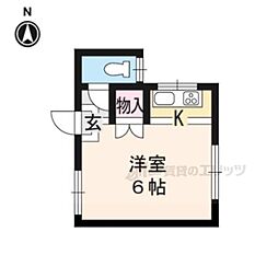 今出川マンション 3階ワンルームの間取り