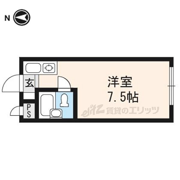 京都府京都市左京区一乗寺樋ノ口町(賃貸マンション1R・5階・15.00㎡)の写真 その2