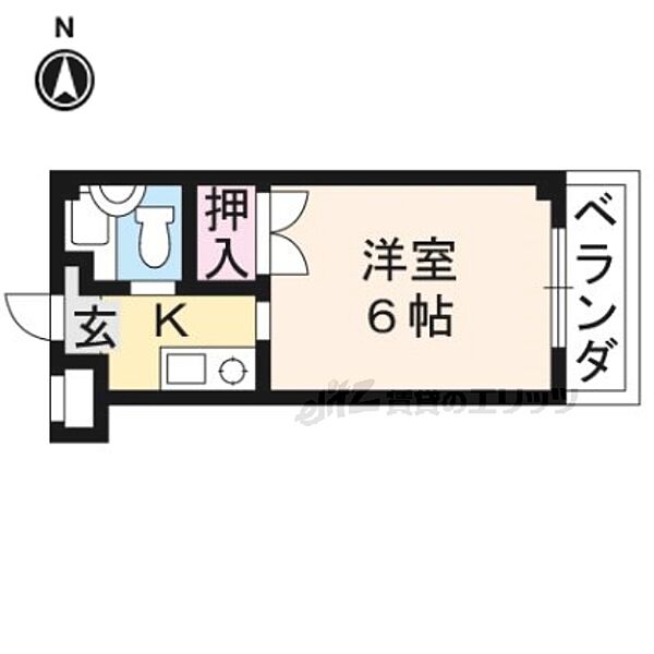 ハイツテレマン 107｜京都府京都市左京区松ケ崎御所ノ内町(賃貸マンション1K・1階・17.80㎡)の写真 その2