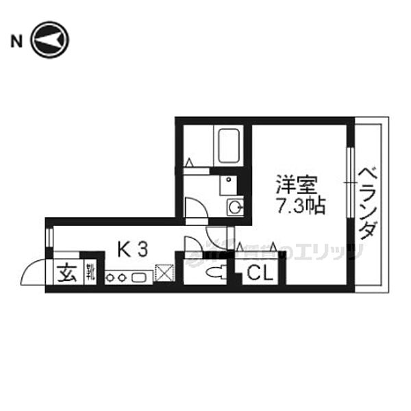 京都府京都市左京区北白川西町(賃貸アパート1K・1階・27.46㎡)の写真 その2