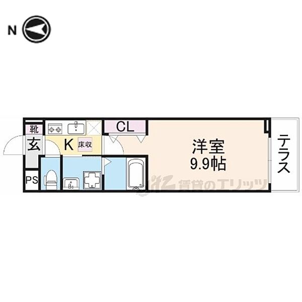 フランあおい 105｜京都府京都市左京区下鴨塚本町(賃貸アパート1K・1階・29.72㎡)の写真 その2