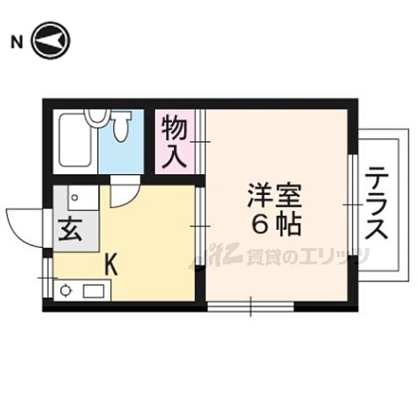 北大路ハイムＡ棟 101｜京都府京都市北区小山上総町(賃貸アパート1K・1階・19.16㎡)の写真 その2