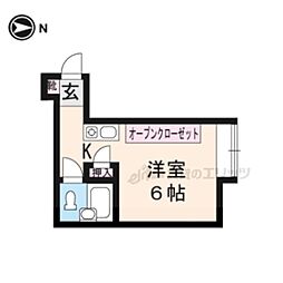 ローバストハウス 2階1Kの間取り