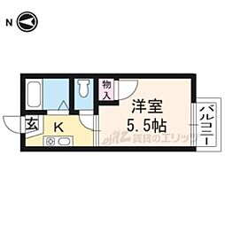 メゾン杉 1階1Kの間取り