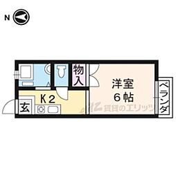 ハイツ詩仙院 1階1Kの間取り